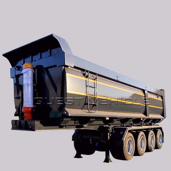 4 Axles 80-100tons 45cbm Rear Dumper Trailer Dump Tipper Semi Trailer