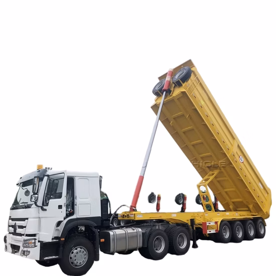 4 Axles 80-100tons 45cbm Rear Dumper Trailer Dump Tipper Semi Trailer