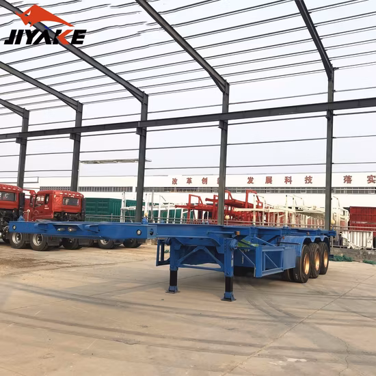3 Axles 40 FT Flatbed Skeleton Skeletal Semi Truck Trailer Container Semi-Trailer